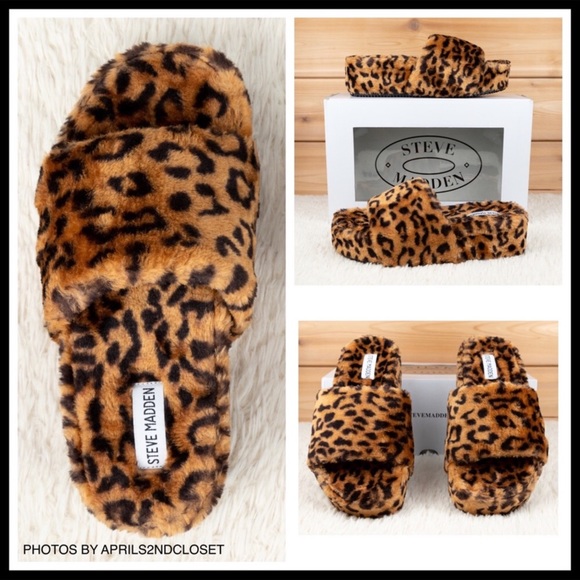 STEVE MADDEN FURRY SLIDES PLATFORM SANDALS A2C - Picture 4 of 16